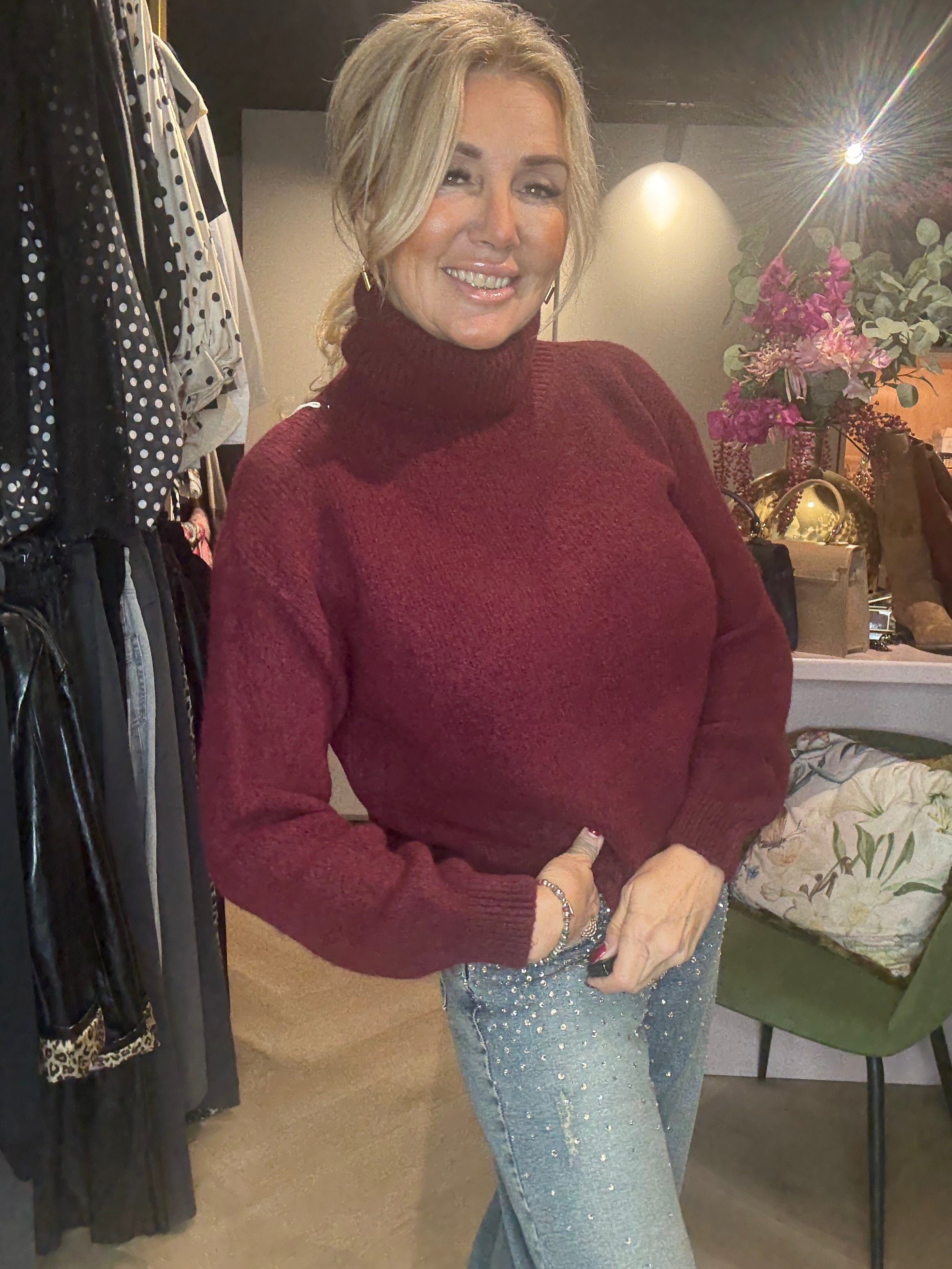 Triple Nine Col Trui Bordeaux Alpaca